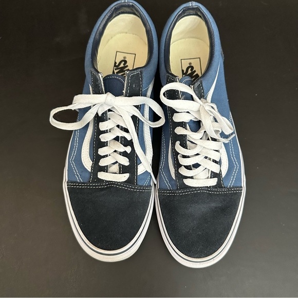 Vans Old Skool Navy Blue White Skate Men’s 10 Lace Up School Shoes Worn Once - Picture 6 of 10